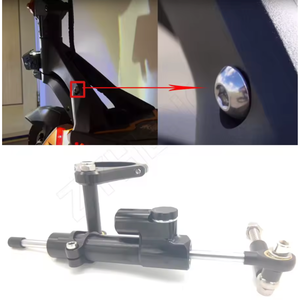 Steering Damper 255mm and Bracket For KuKirin G2 Master / G2 Max / G3 Pro.